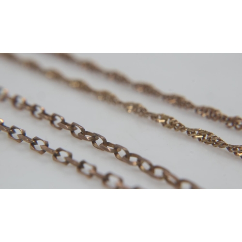 56 - Two 9ct gold neck chains, 5.0g. UK P&P Group 0 (£6+VAT for the first lot and £1+VAT for subsequent l... 