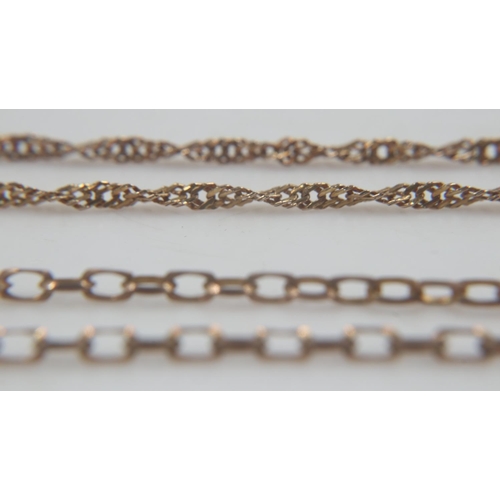 56 - Two 9ct gold neck chains, 5.0g. UK P&P Group 0 (£6+VAT for the first lot and £1+VAT for subsequent l... 