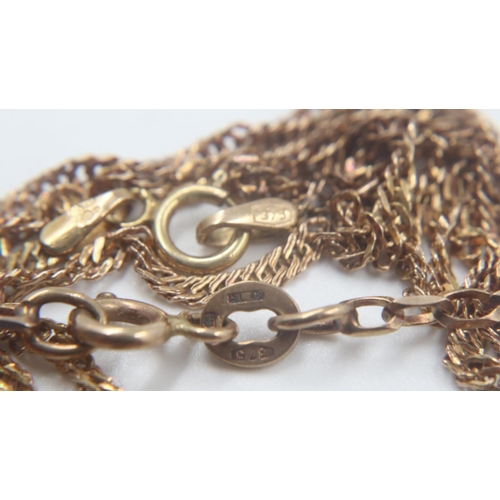 56 - Two 9ct gold neck chains, 5.0g. UK P&P Group 0 (£6+VAT for the first lot and £1+VAT for subsequent l... 