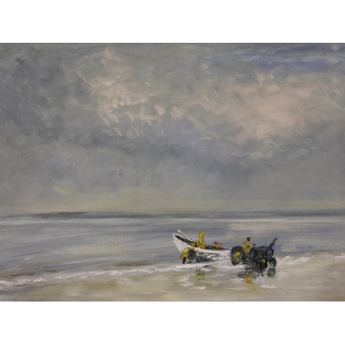 2013 - Williams (unattributed, 20th century): oil on board, fisherman rescue, signed William and dated 69, ... 