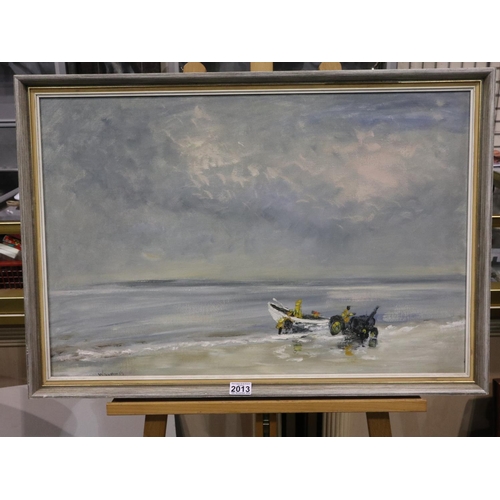 2013 - Williams (unattributed, 20th century): oil on board, fisherman rescue, signed William and dated 69, ... 