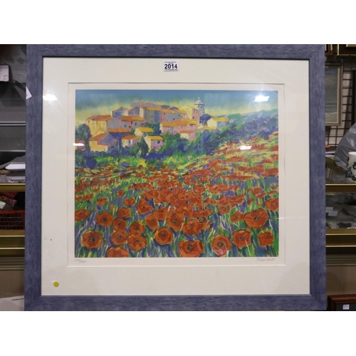 2014 - John Holt (b. 1949): artist signed limited edition print, Poppies in Tuscany, 125/250, image 55 x 47... 