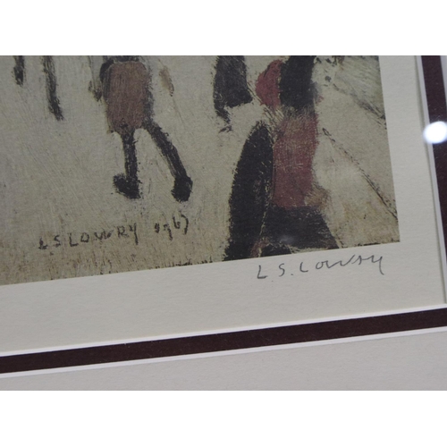 2018 - Laurence Stephen Lowry RBA RA (1887-1976): artist signed colour lithograph, Mrs Swindells, signed in... 