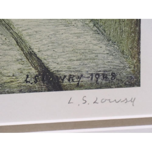 2019 - Laurence Stephen Lowry RBA RA (1887-1976): artist signed colour lithograph, Burford Church, signed a... 