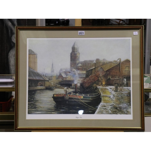 2021 - David Barlow (20th century): artist signed limited edition print, Wigan Pier, 68/850, image 64 x 50c... 