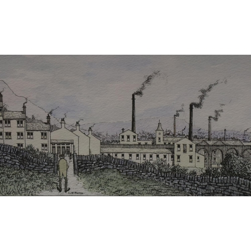 2035 - Geoffrey W Birks (1929-1993): artist signed limited edition print, Satanic Mills, 44/55, image 48 x ... 