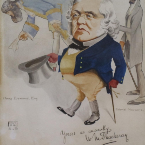 2042 - Amos Ramsbottom (1889-1927): Four watercolour caricatures of W. M Thackery, William Harrison Ainswor... 