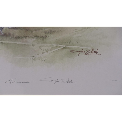 2046 - Douglas E West (b.1941): artist signed limited edition print, Freddie Trueman, further signed by Tru... 