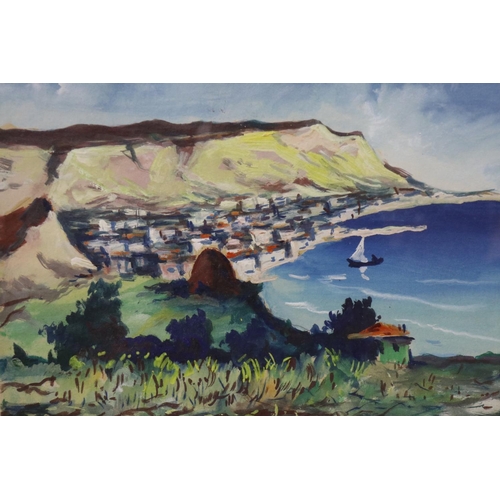 2051 - J Zoel (20th century continental school): pair of oils laid on card, coastal scenes, indistinctly si... 