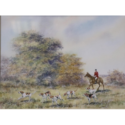 2053 - Trevor Parkin (b.1935): a trio of watercolours, pheasant shooting (2) and a hunting party, each imag... 