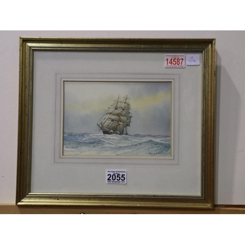 2055 - David C Bell (b. 1950): watercolour, Clipper at Sea, purchase invoice (1992) and artist information ... 