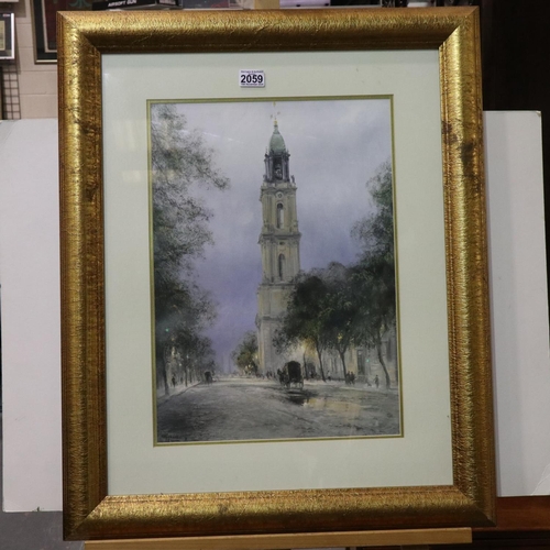 2059 - Contemporary colour print, Garrison Church Potsdam, image 36 x 50cm, overall 66 x 80cm. Not availabl... 