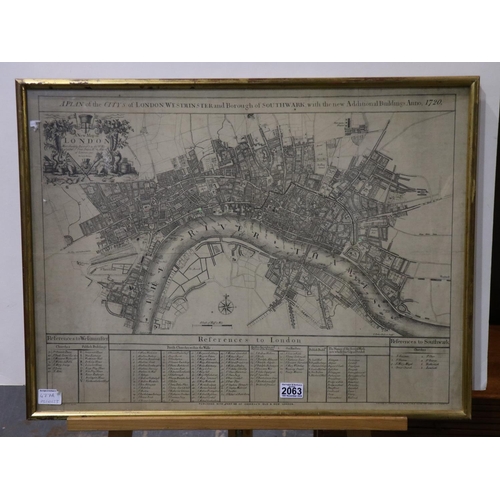 2063 - Plan of London 1720, pub by Cassell, Petter & Galpin circa 1860, Ludgate Hill, overall 70 x 55cm. No... 