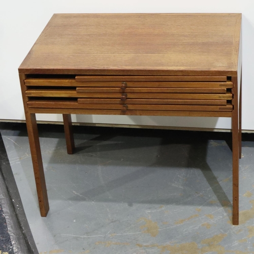 2102 - Illum Wekkelso for CFC Silkeborg 1960s nest of four tables, comprising three folding frames which si... 