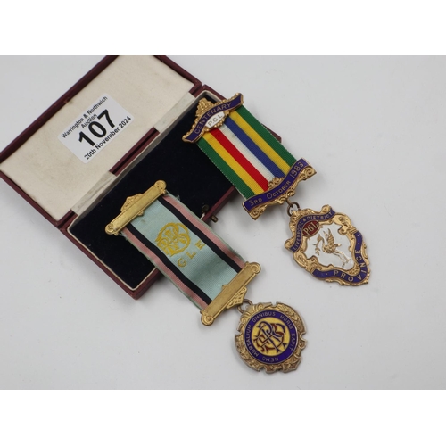 107 - Two RAOB medal jewels including a silver example. UK P&P Group 1 (£16+VAT for the first lot and £2+V... 