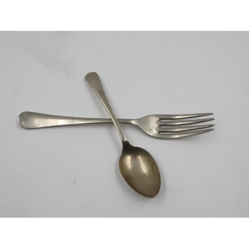 108 - 1940 & 1944 dated military issue steel spoon and fork. UK P&P Group 1 (£16+VAT for the first lot and... 