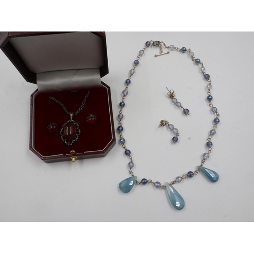 72 - Two boxed silver pendant and earrings sets. UK P&P Group 1 (£16+VAT for the first lot and £2+VAT for... 