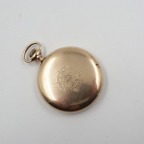 89 - WALTHAM: 15 jewel screw back open face gold filled pocket watch, working at lotting. UK P&P Group 1 ... 