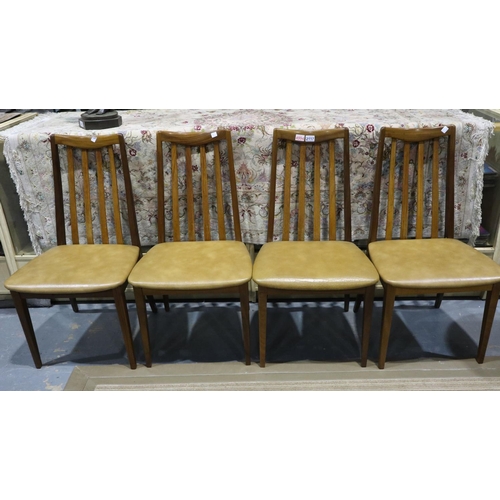 2117 - G Plan set of four teak upholstered dining chair. Not available for in-house P&P