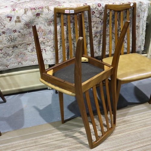 2117 - G Plan set of four teak upholstered dining chair. Not available for in-house P&P