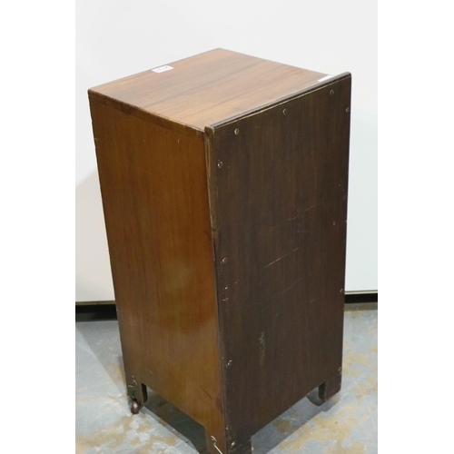 2131 - An Art Nouveau purdonium with single drawer and drop-front, lined with coal bucket and inlaid in the... 