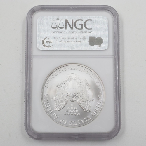 2010 - 2006 USA NGC slabbed silver Eagle $1. UK P&P Group 0 (£6+VAT for the first lot and £1+VAT for subseq... 