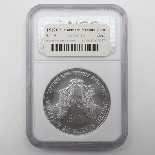 2015 - 2006 USA NGC slabbed silver Eagle $1. UK P&P Group 0 (£6+VAT for the first lot and £1+VAT for subseq... 