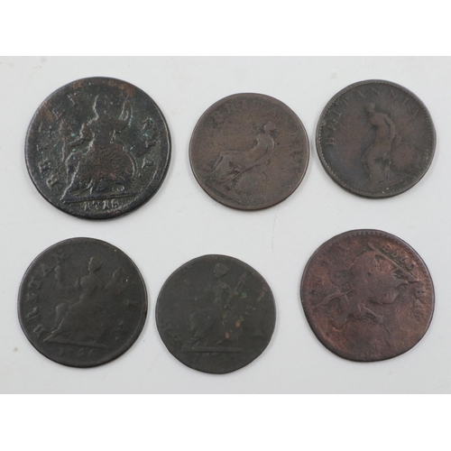 2016 - Six circulated early milled farthings. UK P&P Group 0 (£6+VAT for the first lot and £1+VAT for subse... 