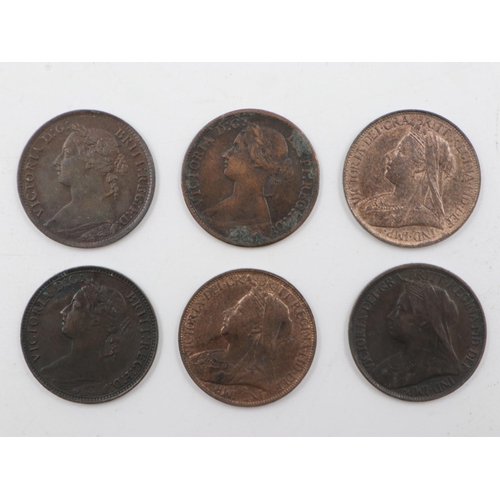 2019 - Six farthings of Queen Victoria in high grades. UK P&P Group 0 (£6+VAT for the first lot and £1+VAT ... 