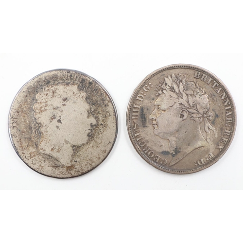 2031 - 1822 silver crown of George IV, and a further Georgian silver crown (2). UK P&P Group 0 (£6+VAT for ... 