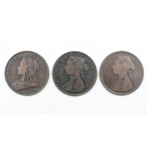 2032 - Three Victorian half pennies: 1899, 1890 and 1891. UK P&P Group 0 (£6+VAT for the first lot and £1+V... 