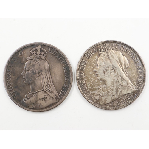 2038 - 1892 and 1897 silver crowns of Queen Victoria - good circulated. UK P&P Group 0 (£6+VAT for the firs... 