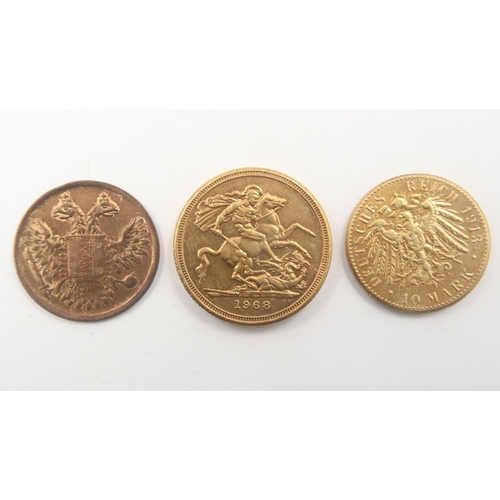 2040 - Three gold plated replica coins. UK P&P Group 0 (£6+VAT for the first lot and £1+VAT for subsequent ... 