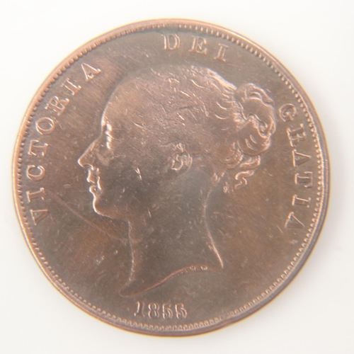 2046 - 1855 penny of Queen Victoria - aVF.  UK P&P Group 0 (£6+VAT for the first lot and £1+VAT for subsequ... 