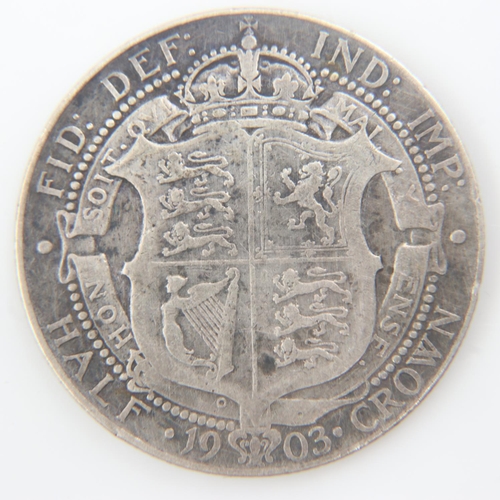 2054 - 1903 silver half crown of Edward VII - VF toned.  UK P&P Group 0 (£6+VAT for the first lot and £1+VA... 