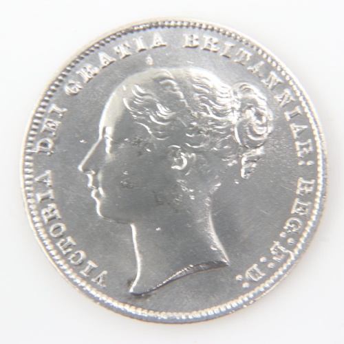 2057 - 1866 die 34 silver shilling of Queen Victoria - VF.  UK P&P Group 0 (£6+VAT for the first lot and £1... 