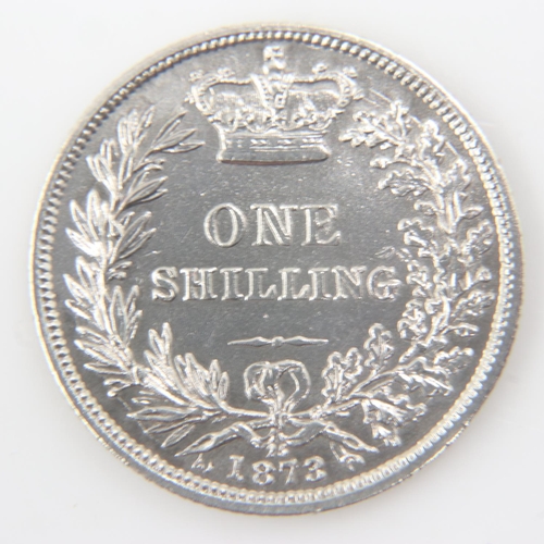 2062 - 1873 die 25 silver shilling of Queen Victoria - nEF.  UK P&P Group 0 (£6+VAT for the first lot and £... 