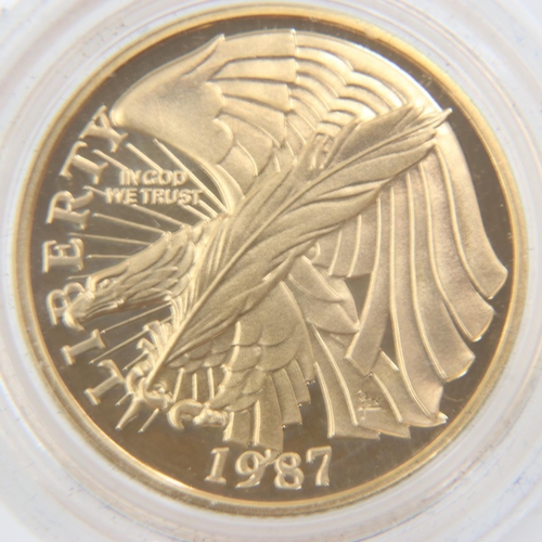 2063 - 1987 five dollar gold Constitution commemorative coin. UK P&P Group 0 (£6+VAT for the first lot and ... 