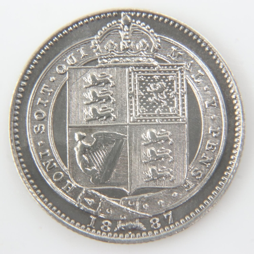 2064 - 1887 silver shilling of Queen Victoria - gVF.  UK P&P Group 0 (£6+VAT for the first lot and £1+VAT f... 