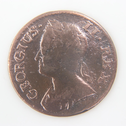 2066 - 1744 farthing of George II - F.  UK P&P Group 0 (£6+VAT for the first lot and £1+VAT for subsequent ... 