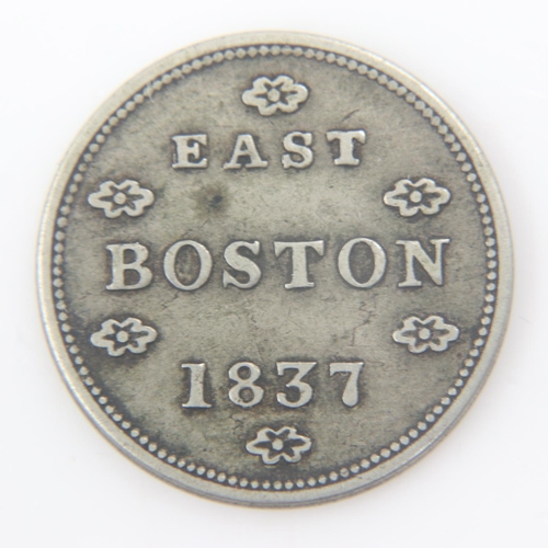 2071 - Rare street car token for east Boston USA, 1837, Maverick Coach. UK P&P Group 0 (£6+VAT for the firs... 