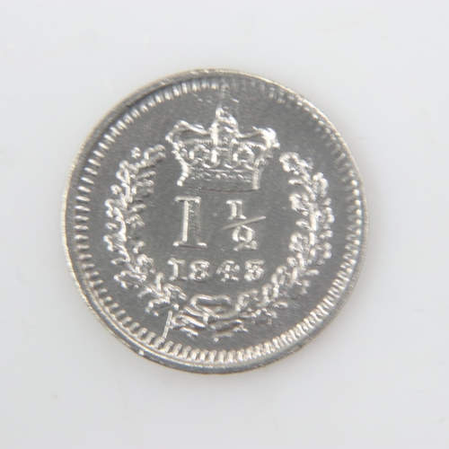 2073 - 1843 silver three-half-pence of Queen Victoria - gVF.  UK P&P Group 0 (£6+VAT for the first lot and ... 