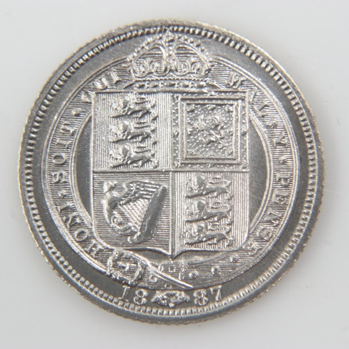 2076 - 1887 silver sixpence of Queen Victoria - aEF.  UK P&P Group 0 (£6+VAT for the first lot and £1+VAT f... 