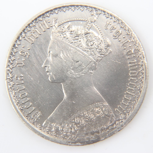 2080 - 1872 silver gothic florin of Queen Victoria - gVF.  UK P&P Group 0 (£6+VAT for the first lot and £1+... 