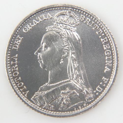 2088 - 1887 silver shield sixpence of Queen Victoria - nEF.  UK P&P Group 0 (£6+VAT for the first lot and £... 