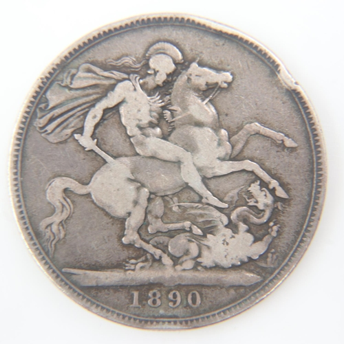 2089 - 1890 silver crown of Queen Victoria - aVF.  UK P&P Group 0 (£6+VAT for the first lot and £1+VAT for ... 