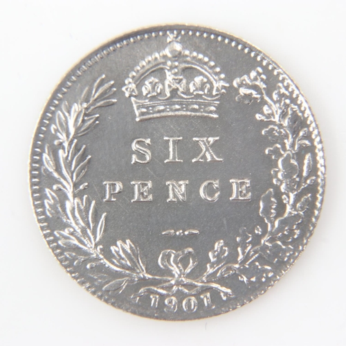 2091 - 1901 silver sixpence of Queen Victoria - aEF. UK P&P Group 0 (£6+VAT for the first lot and £1+VAT fo... 