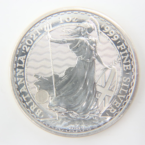 2096 - 2021 silver 1oz Britannia bullion round of Elizabeth II. UK P&P Group 0 (£6+VAT for the first lot an... 