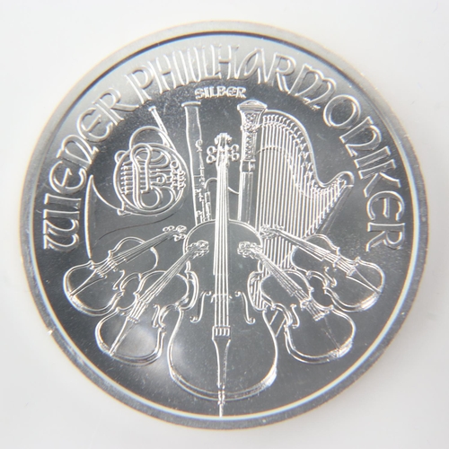 2115 - 2014 Austrian silver 1oz Philharmonic bullion round. UK P&P Group 0 (£6+VAT for the first lot and £1... 