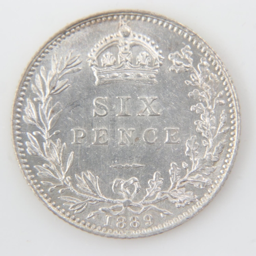 2116 - 1889 silver sixpence of Queen Victoria - aEF.  UK P&P Group 0 (£6+VAT for the first lot and £1+VAT f... 